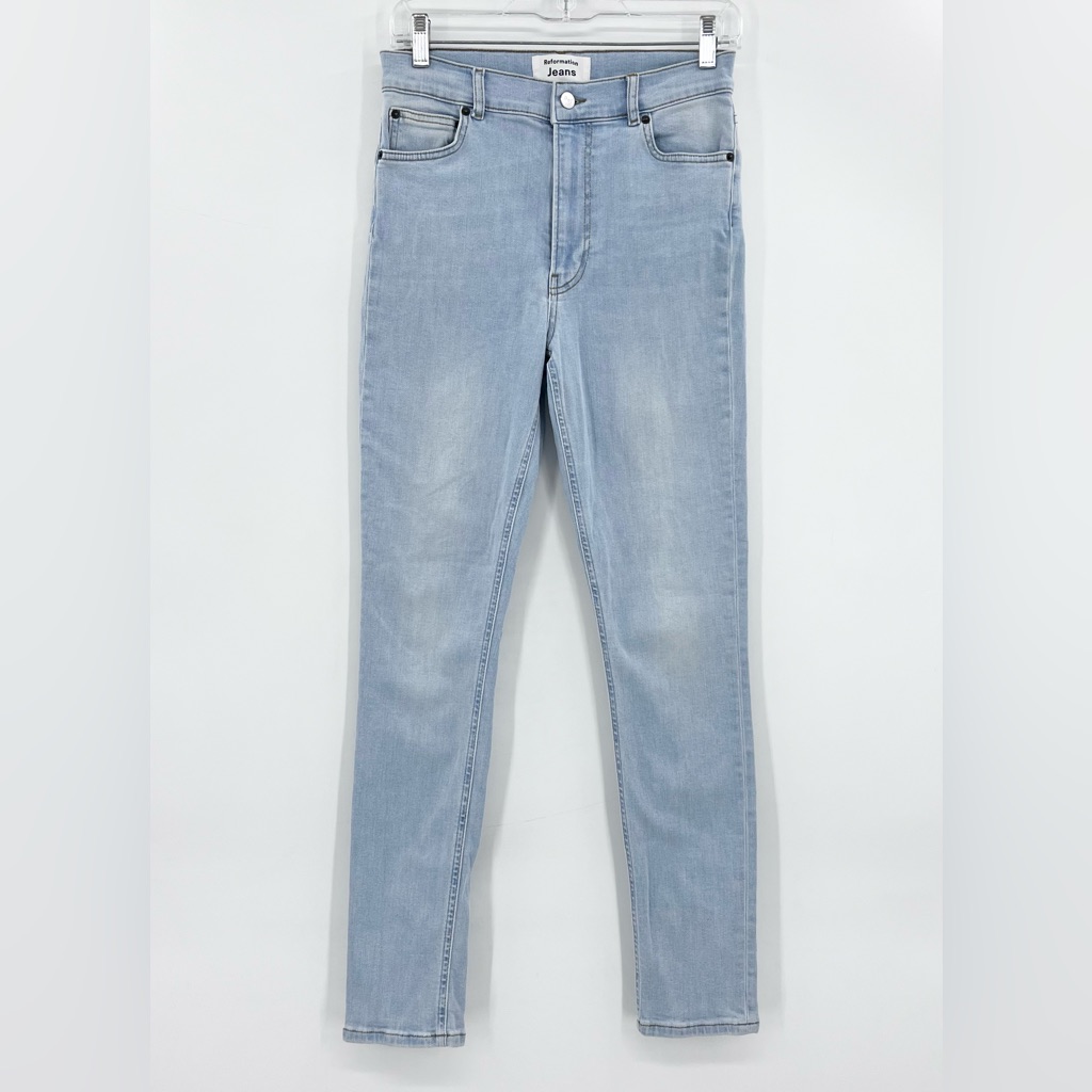 Reformation High Rise Skinny Amalfi Wash Stretch Denim Jeans 26”